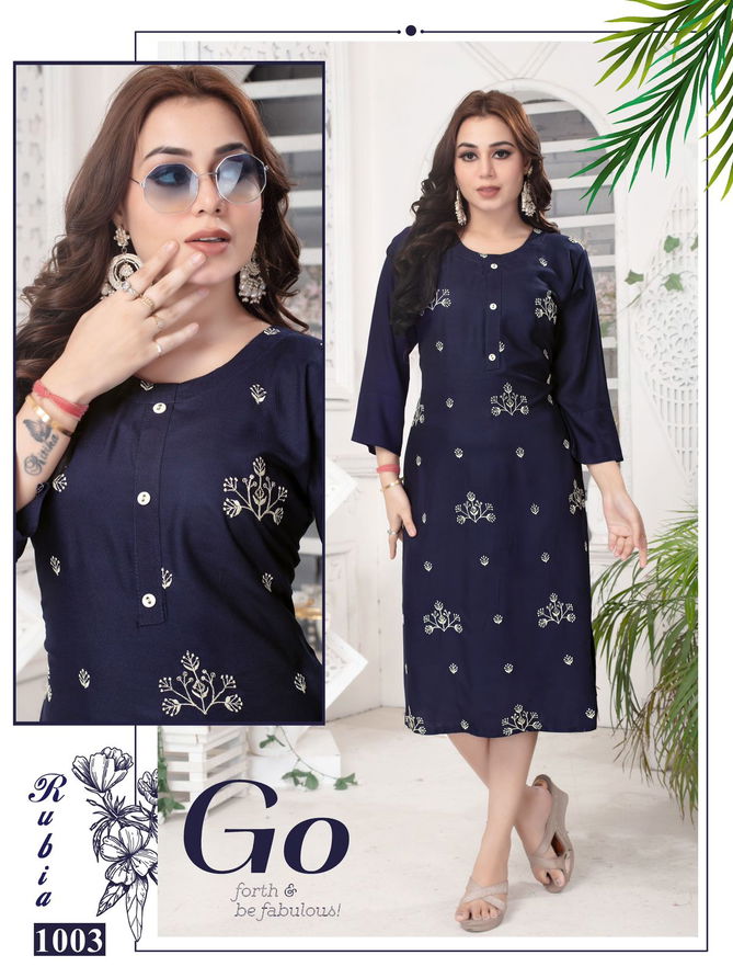 Rubia By Beauty Rayon Plain Kurti Wholesale Shop In Surat
